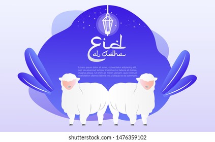 Eid Al Adha Illustration Vector in Flat Style with Gradient Color