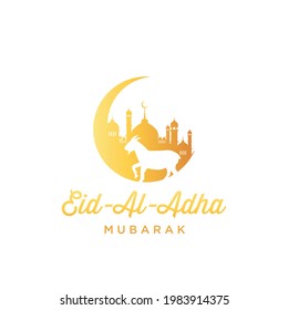 Eid Al Adha illustration vector graphic of good for islamic day, eid mubarak, eid fitr, greeting card, background. Eps 10