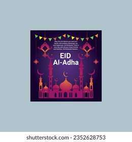 eid al adha islamic social media vector design, eid al adha template design.