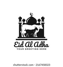Eid al adha logo design vector