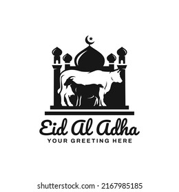 Eid al adha logo design vector