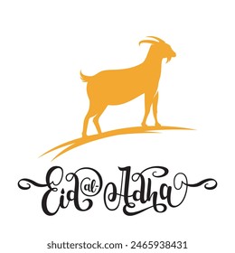Eid al adha logo illustration bakra eid mubarak.