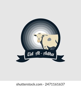 Eid al adha logo vector graphic illustration on background