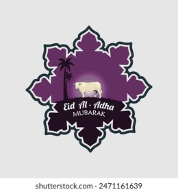 Eid al adha logo vector graphic illustration on background