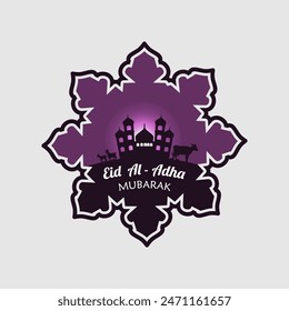 Eid al adha logo vector graphic illustration on background