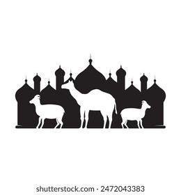 Plantilla de Vector con el logo de Eid al Adha. Plantilla Eid Al Adha Mubarak.