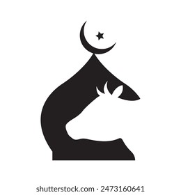 Eid al Adha Logo Vektorgrafik Vorlage. Eid al-Adha-Mubarak-Vorlage.
