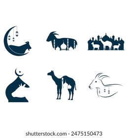 Plantilla de Vector con el logo de Eid al Adha. Plantilla Eid Al Adha Mubarak.
