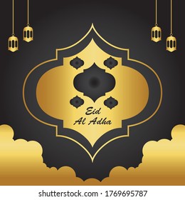 Eid Al Adha, Eid Mubaraak, Hajj Mabroor, simple Illustration, background dan card template and landing page.