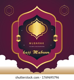 Eid Al Adha, Eid Mubaraak, Hajj Mabroor, simple Illustration, background dan card template and landing page.