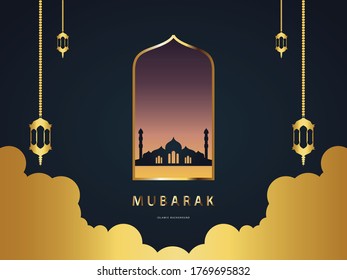 Eid Al Adha, Eid Mubaraak, Hajj Mabroor, simple Illustration, background dan card template and landing page.