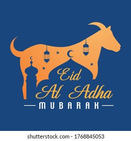 Eid al adha mubarak fondo con cabra