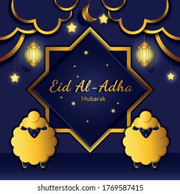 Eid al adha mubarak background, Eid al adha flyer design. Islamic concept for happy edi al adha