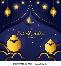 Eid al adha mubarak background, Eid al adha flyer design. Islamic concept for happy edi al adha