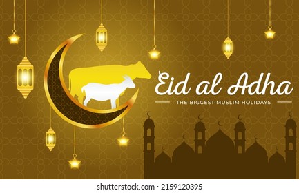 Eid al Adha Mubarak Background. The Biggest Muslim Holidays Background