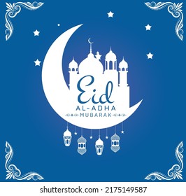 Eid Al Adha mubarak background design, Eid al adha mubarak decorative background,Eid Al Adha Vector Art, eid al adha typography