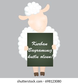 Eid Al Adha Mubarak background, Turkey language