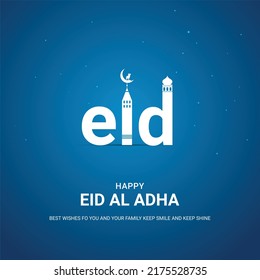 Eid al adha mubarak bakra eid creative illustration vector design