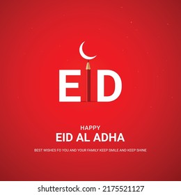 Eid Al Adha Mubarak Bakri Eid Qurbani Eid Muslim Festivals Creative Vector Illustraion 