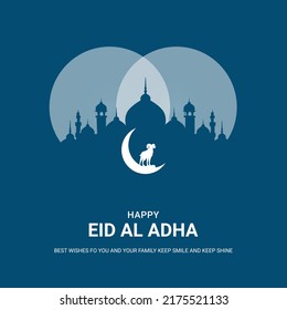 Eid Al Adha Mubarak Bakri Eid Qurbani Eid Muslim Festivals Creative Vector Illustraion 