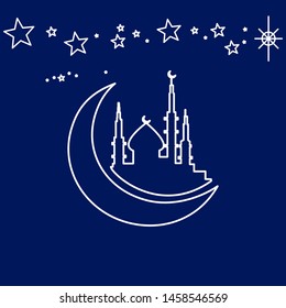 eid al adha Mubarak blue white banner vector