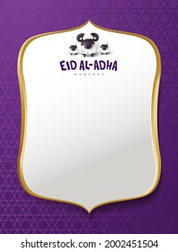 Eid Al Adha Mubarak the celebration of Muslim community festival banner with White sheep