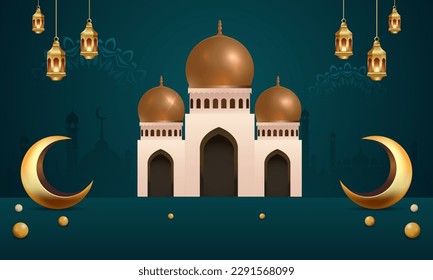 Eid Al Adha Mubarak the celebration of Muslim community festival background design.Vector Illustration