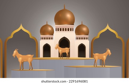 Eid Al Adha Mubarak the celebration of Muslim community festival background design.Vector Illustration