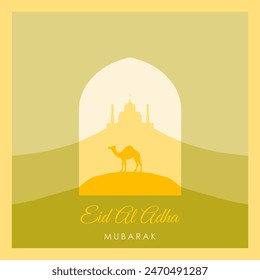 Eid Al Adha Mubarak the celebration of Muslim community festival background design. Happy Eid al-Adha square background. eid al adha mubarak