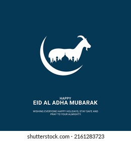 Eid Al Adha Mubarak . Creative Ads For Social Media , Banner, Poster, Greeting Card. 3D Illustration .