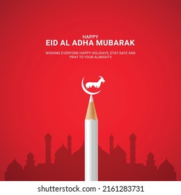 Eid Al Adha Mubarak . Creative ads for social media , banner, poster, greeting card. 3D illustration .