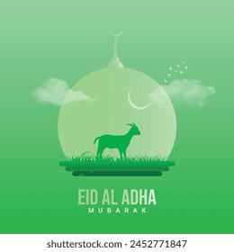 Eid al adha mubarak. Eid al adha mubarak creative ads design. vector, 3d, illustration