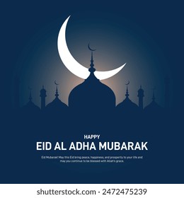 Eid al adha mubarak creative concept. Eid al adha mubara creative template, banner, poster, background, greetings card, discount banner, social media post, post card etc. Ramadan creative design.