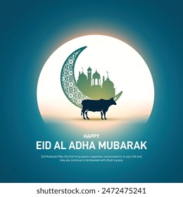 Eid al adha mubarak creative concept. Eid al adha mubara creative template, banner, poster, background, greetings card, discount banner, social media post, post card etc. Ramadan creative design.