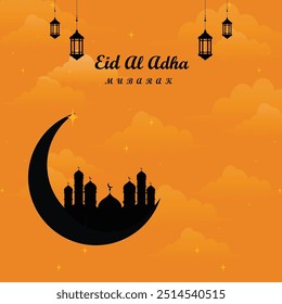 Eid al adha mubarak creative concept. Eid al adha mubarak creative template, banner, poster, background, greetings card, discount banner, social media post, post card etc. Ramadan creative design.