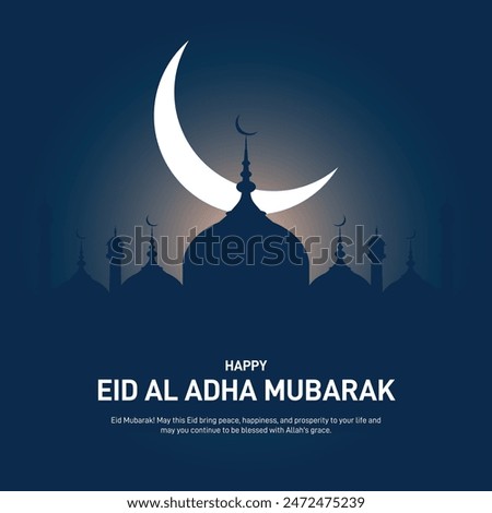 Eid al adha mubarak creative concept. Eid al adha mubara creative template, banner, poster, background, greetings card, discount banner, social media post, post card etc. Ramadan creative design.