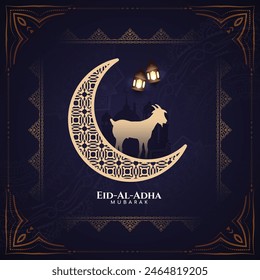 Eid Al Adha mubarak cultural islamic festival celebration background vector