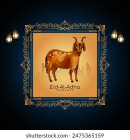 Eid al adha mubarak cultural Islamic festival background vector