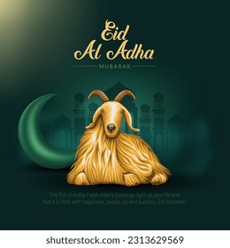 Eid al adha Mubarak Design Hintergrund. Vektorgrafik für Grußkarten, Poster und Banner.	
