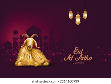 Eid al adha mubarak Design Background. Vector Illustration for greeting card, poster and banner.	