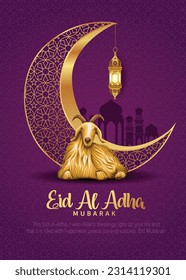 Eid al adha mubarak Design Background. Vector Illustration for greeting card, poster and banner.	
