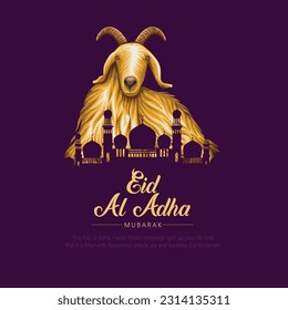 Eid al adha Mubarak Design Hintergrund. Vektorgrafik für Grußkarten, Poster und Banner.	