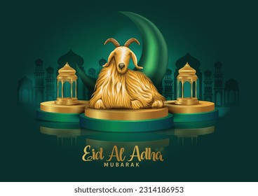 Eid al adha Mubarak Design Hintergrund. Vektorgrafik für Grußkarten, Poster und Banner.	