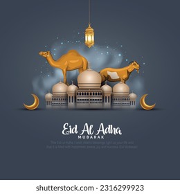 Eid al adha mubarak Design Background. Vector Illustration for greeting card, poster and banner.	