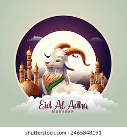 Eid al adha mubarak Diseño de fondo. Ilustración vectorial para tarjeta de felicitación, póster y Anuncio.	