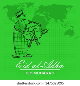 eid al adha, eid mubarak, doodle