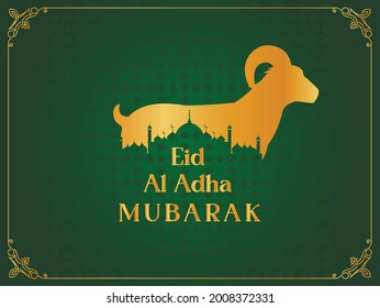 Eid al Adha Mubarak, Feast of the Sacrif, Turkish: Kurban Bayraminiz Kutlu Olsun) Holy days of muslim community. Billboard, Poster, Social Media, Card template