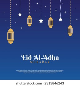 Eid Al Adha Mubarak and Festival. Creative design for social media. Vector illustration.

