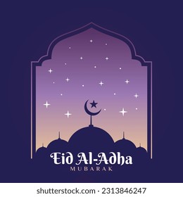 Eid Al Adha Mubarak and Festival. Creative design for social media. Vector illustration.

