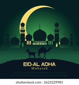 Eid al adha mubarak festival Design Background. abstract Vector Illustration for greeting card, poster and banner design.
